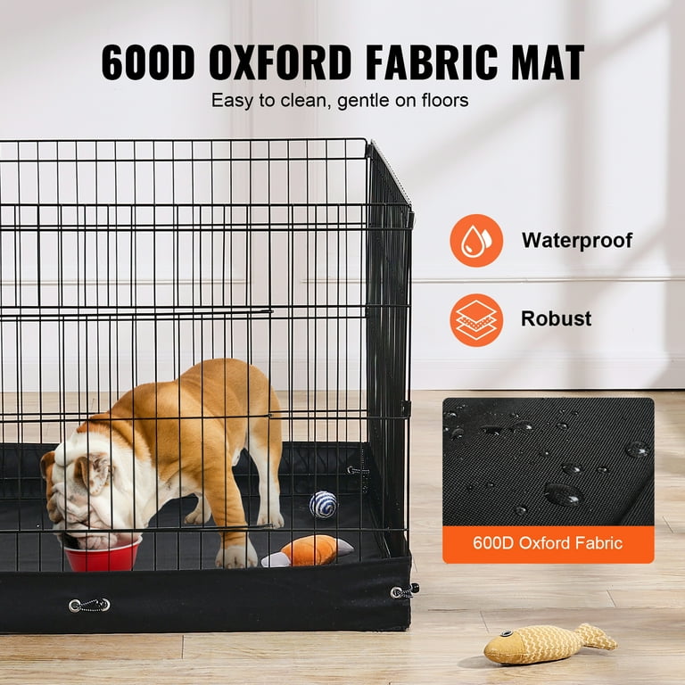 KFFKFF Pet Enclosure, 4 Panels Dog Playpen with Mat, 24