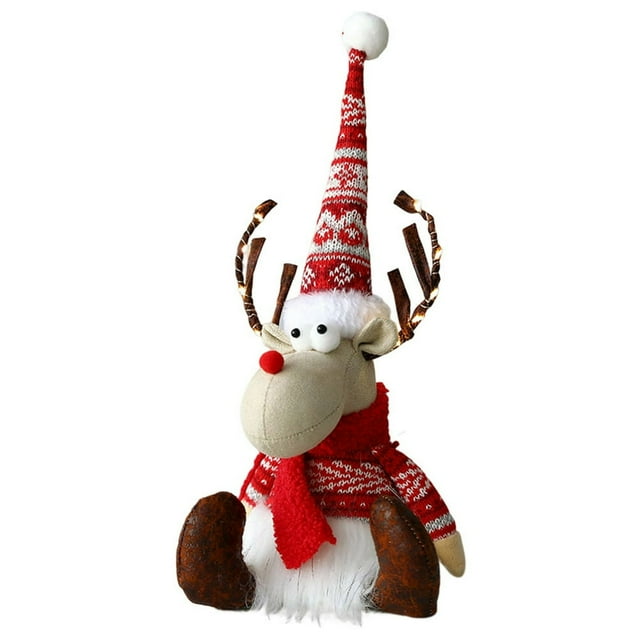 Poupée Assise Cerf Peluche Drôle Jouets Cerf Décorations Maison (Gris)