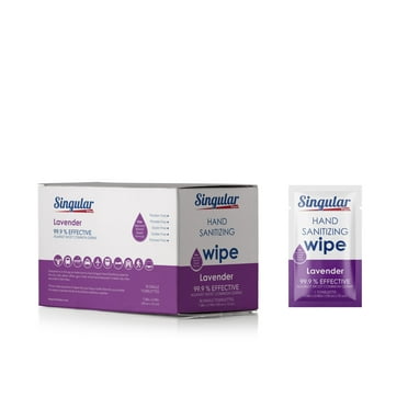 HAND SANITIZING WIPES - Individually Packed Premium Hand Sanitizing Wipes for Travel, Home, Office, School, etc. with Fragrance and Moisturizer - Made in USA (Lavender 30ct Box)