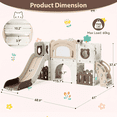 thumbnail image 2 of Pirecart 10-in-1 Kids Slide, Indoor Outdoor Toddler Slide Playground with Drawing Board, Tunnel & Storage for Playroom, Kindergarten, Backyard, Gift for Children Age 3+, Creamy Beige, 2 of 8