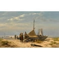 thumbnail image 2 of Johannes Herman Barend Koekkoek 24x16 Gold Ornate Framed and Double Matted Museum Art Print Titled - On the Beach (1889), 2 of 4