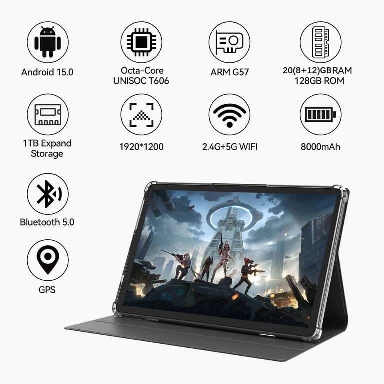 Android 15 タブレット 20GB RAM 128GB Android 15 Tablet,128GB ROM 14GB RAM,10inch 4G Phone Tablet,5G