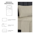 thumbnail image 2 of Juego De Sábanas Mainstays Individual Rayas Beige Blanco, 2 of 4