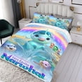 thumbnail image 3 of No Del Todo Narval Conjunto de sábanas temático, trío de piezas, cómodo y amigable con la piel, diseño único, regalo de decoración para el hogar para familiares, amigos y fans, 90 cm * 190 cm, 3 of 6
