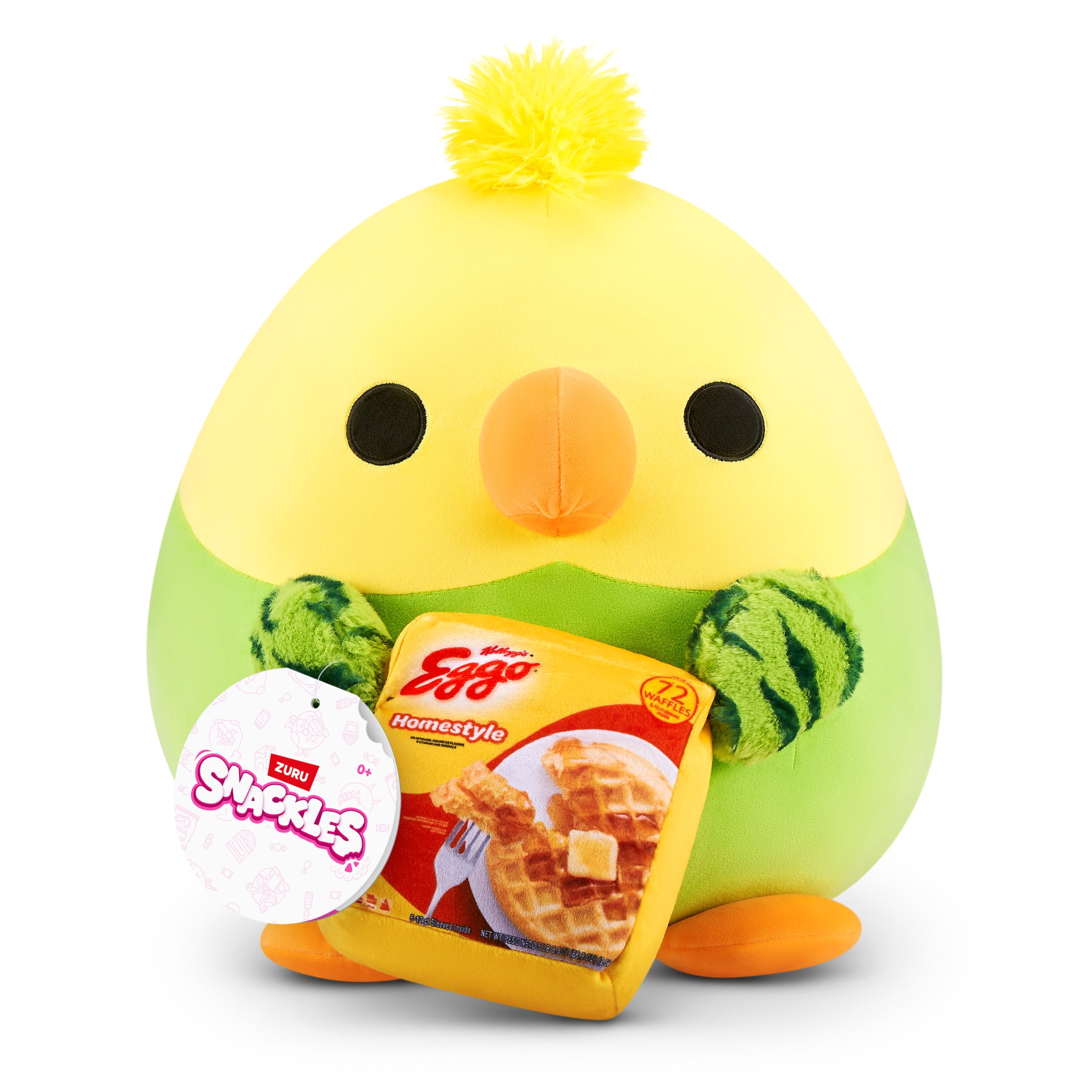 Snackles Peluche série 3 8 pouces sous licence de ZURU (Parrot w/Eggo) de ZURU, Peluche avec licence accessoires Snack Brand