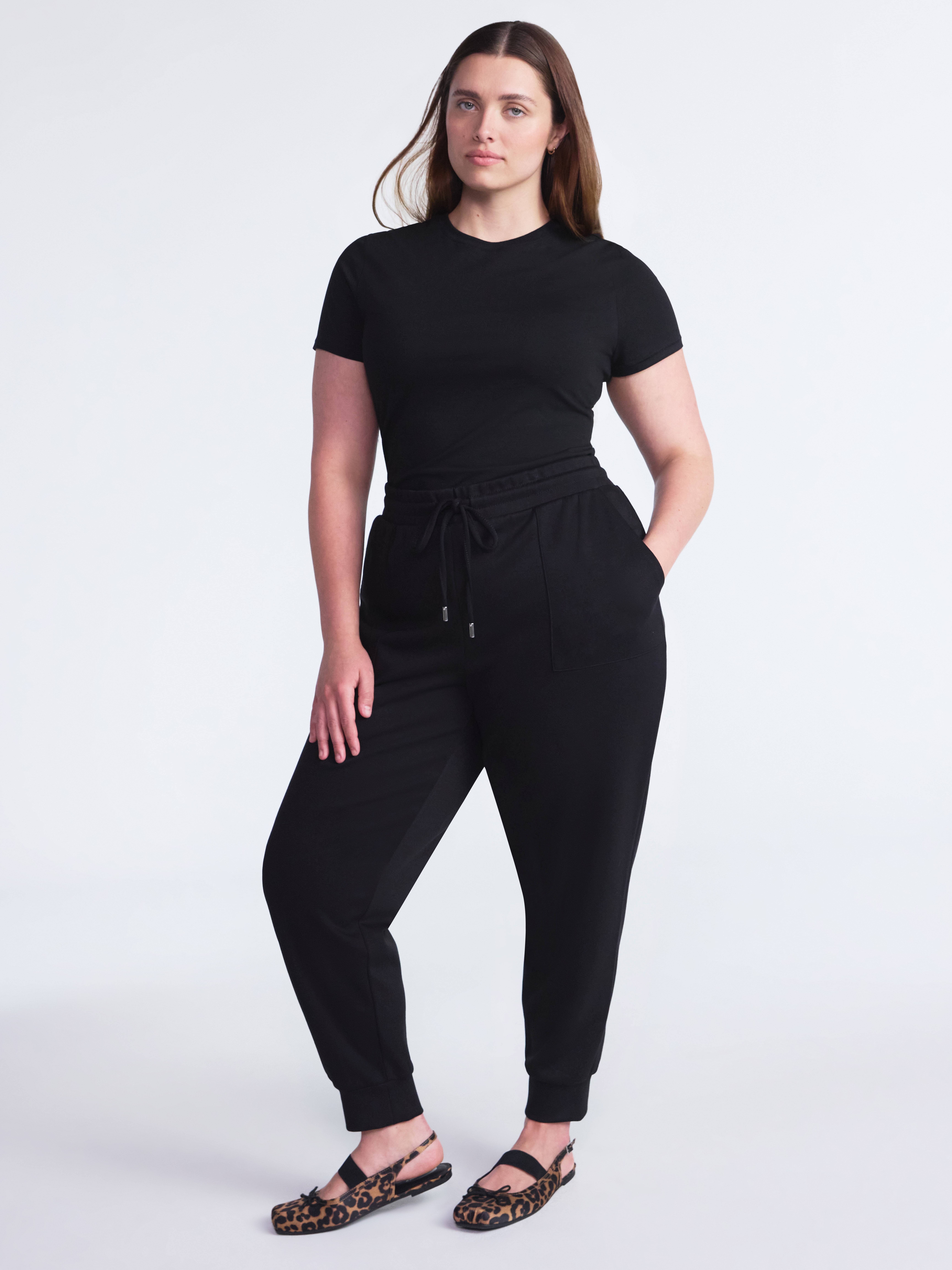 Scoop Women's and Women's Plus New Scubaknit Jogger Pants, Sizes