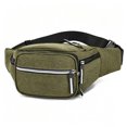 thumbnail image 2 of Men Multifunctional Waist Pack, Crossbody Belt Bag With Multiple Zipper Pockets For Travel Running Hiking Outdoor Sports, Lightweight Chest Sling Storage Bag For Daily Carry Essentials(Army Green), 2 of 5