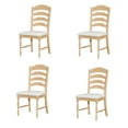 thumbnail image 4 of Harper & Bright Designs Vintage Dining Chairs Set of 4, Upholstered Chairs with Serrated Back, Wood Kitchen Chairs, Natural, 4 of 8