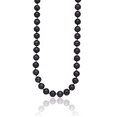 thumbnail image 2 of 14K Solid Yellow Gold 7mm Black Near Round Freshwater Cultured Pearl Necklace Chain, 2 of 4