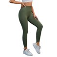 thumbnail image 4 of INSPIRE CHIC Women's High Waisted Leggings Tummy Control Cycling Running Workout Pants L Green, 4 of 5