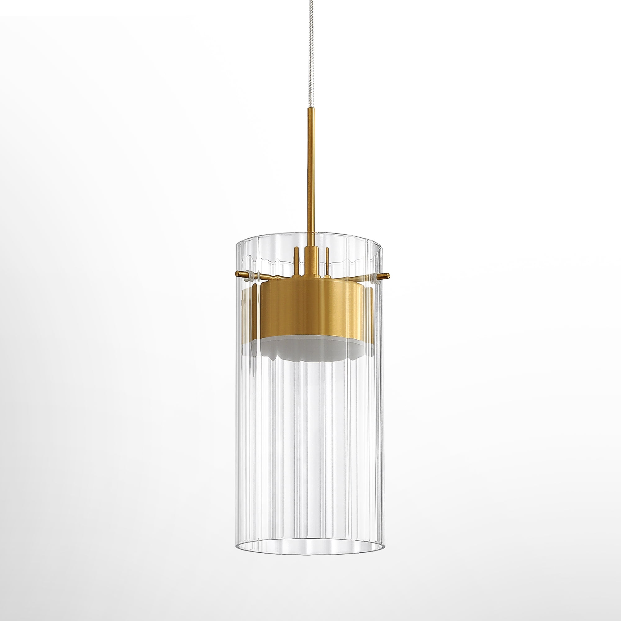 Sculptural Glass Pendant Light for Kitchen Island, Modern Gold Statement Fixture