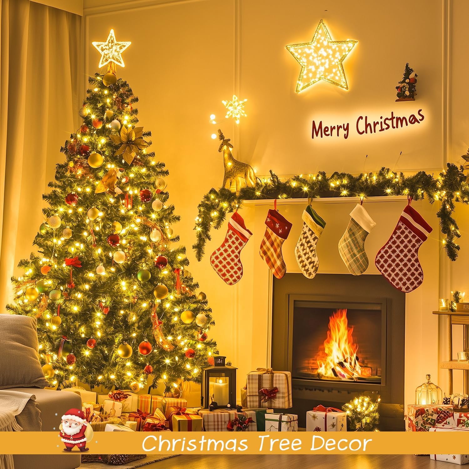 Christmas Lights Outdoor 2Pack, GHODEC Total 400LED 196.8ft Christmas Lights Plug in with Remote Control, 8 Modes Waterproof Fairy Tree String Lights for Wedding Christmas Indoor Outdoor Decor
