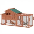 thumbnail image 1 of PawHut Chicken Coop with Run, Mobile Wooden Chicken House with Nesting Box, 1 of 10