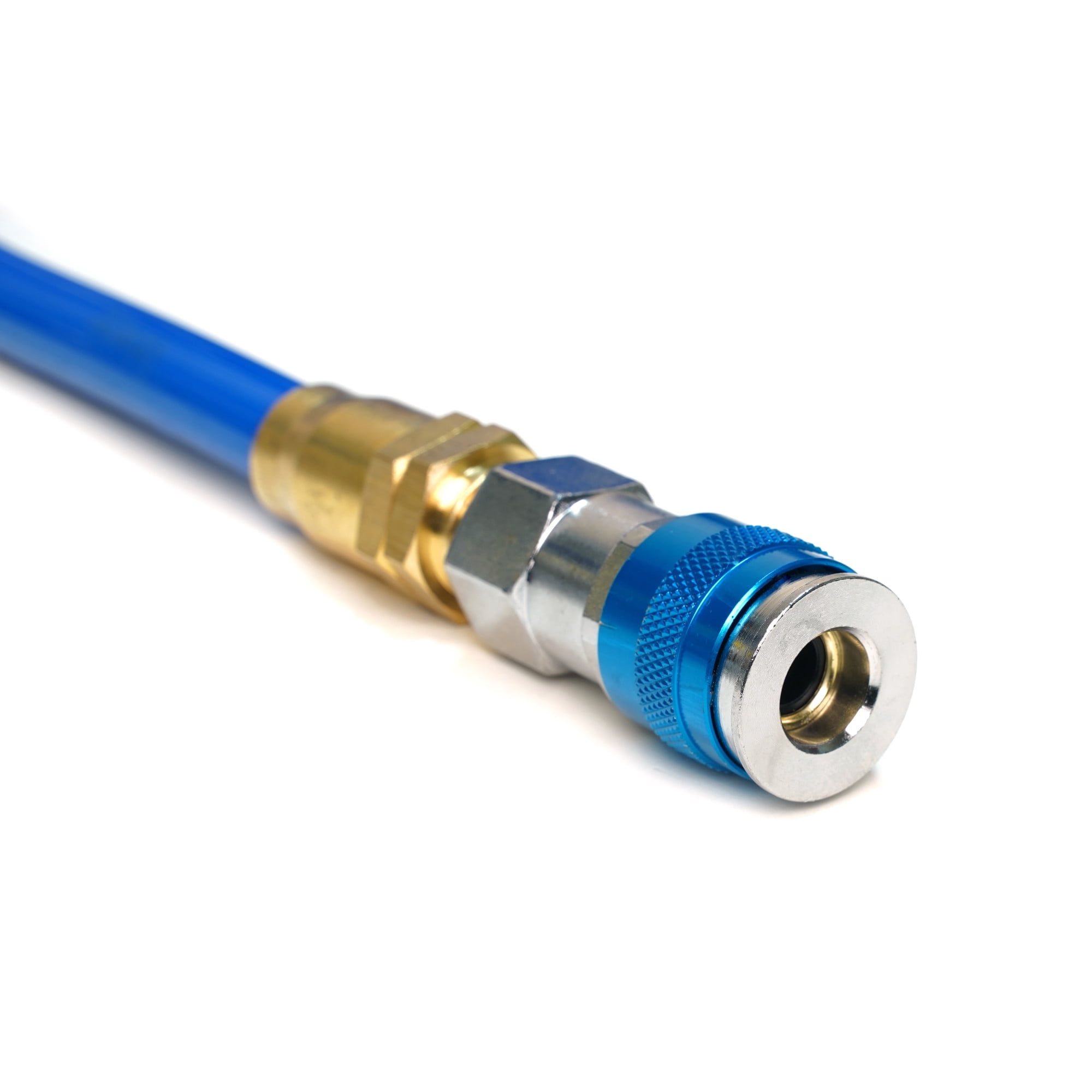 STEELMAN 50041-WMQ-IND 25-Foot Coiled 3/8-Inch ID Air Hose with Reusable 1/4-Inch NPT Brass and Quick Connect Fittings