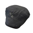 thumbnail image 1 of Gorra plana para hombre de algodón negro con bordado de estrellas estilo Gatsby, 1 of 2