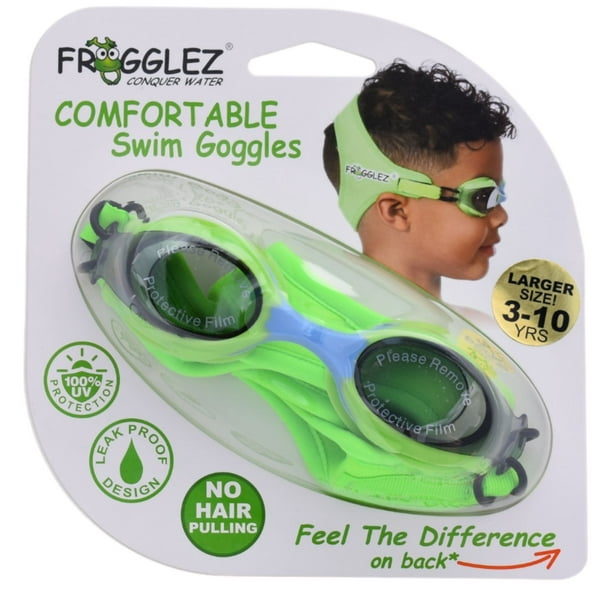 Frogglez Kids Swim Goggles with Patented Painless Strap Technology