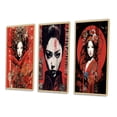 thumbnail image 3 of Designart "Red & Black Vintage Oriental Beauty IV" Japon Woman Framed Wall Art Set Of 3 - Red Woman Japon Frame Gallery Set For Office Decor, 3 of 7