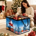 thumbnail image 2 of Christmas Storage Bin with Lid and Carrying Handle Christmas Foldable Storage Box Large Xmas Decorative Collapsible Container Basket for Organizing Closet Home Bedroom Gift, 2 of 6