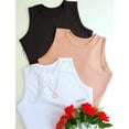 thumbnail image 2 of Camiseta sin mangas recortada con cuello redondo acanalado para mujer Deng Xun unisex, 2 of 2
