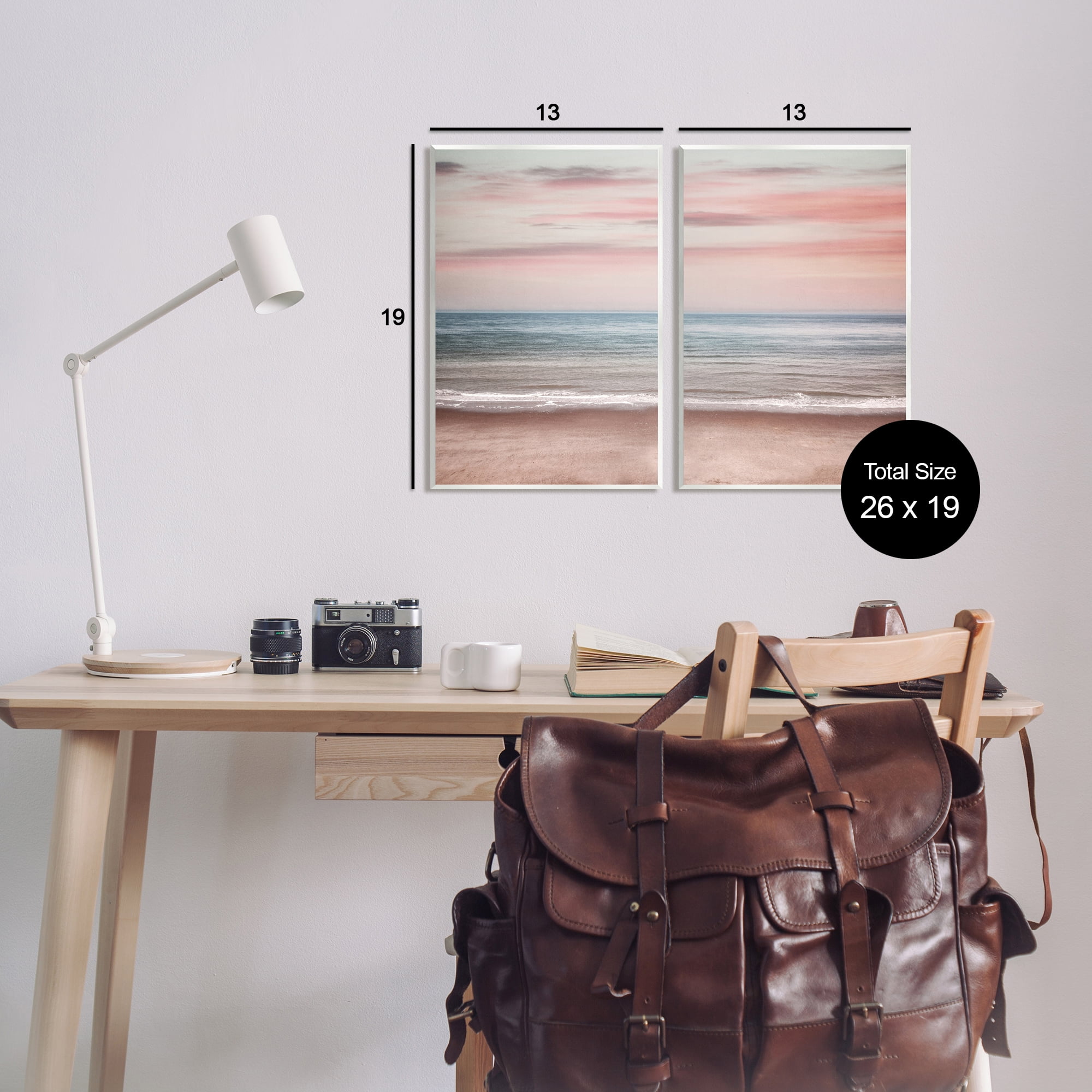 Stupell Industries Pink Coastal Sunset Landscape Photography Unframed Art Print Wall Art, 13 x 19