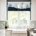 thumbnail image 6 of 2 Pack Valances Window Treatments, Blue Mountain Golde Gold Painting Blackout Drapes Adjustable Curtain Valances for Windows Living Room Kitchen Over Sink, 18x52 Inch Rod Pocket Valances, 6 of 6