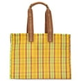 thumbnail image 3 of Tory Burch Women's Large Ella Mesh Tote Handbag (Green / Yellow), 3 of 6