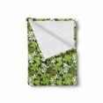 thumbnail image 2 of Sage Soft Flannel Fleece Blanket, Fresh Nature Theme Wildflowers Leaves Bloom Foliage Nostalgia Vintage Abstract, Cozy Plush for Indoor and Outdoor Use, 70" x 90", Green Black White, by Ambesonne, 2 of 6