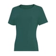 thumbnail image 4 of Women's Lightweight and Soft T-Shirt Curved Hem Crew Neck Smooth Trendy Sleep Lounge Pajama Tops, 4 of 5