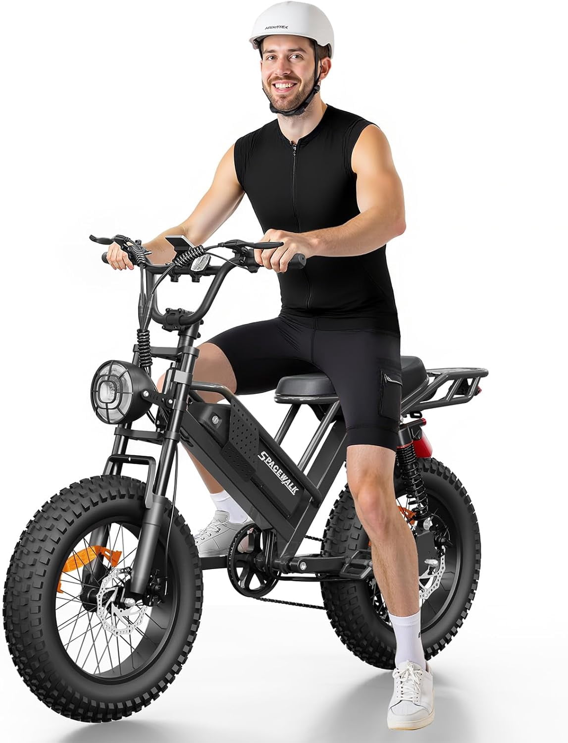 Eilleo Spacewalk M7 Off Road Electric Bike for Teens/Adults,20" fat tire Ebike,1500W Peak Motor,24.9mph,48V 15Ah Removable Battery, Dual Suspension UL2849