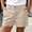 *Beige, variant on Women's High Waisted Casual Shorts, Elastic Waist Shorts with Pockets Beige,Women's Plus S