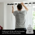 thumbnail image 3 of MERIVILLE 1" Double Curtain Rod Set, Adjustable 28-48 Inches, Ball Finials, Black, 3 of 8