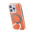 thumbnail image 3 of for iPhone 14 Pro Max Case, Plating PU Leather Magnetic Mag-Safe Phone Case with Built-in 360° Rotatable Ring Stand Shockproof Protective Kickstand Phone Case for iPhone 14 Pro Max, Orange, 3 of 9