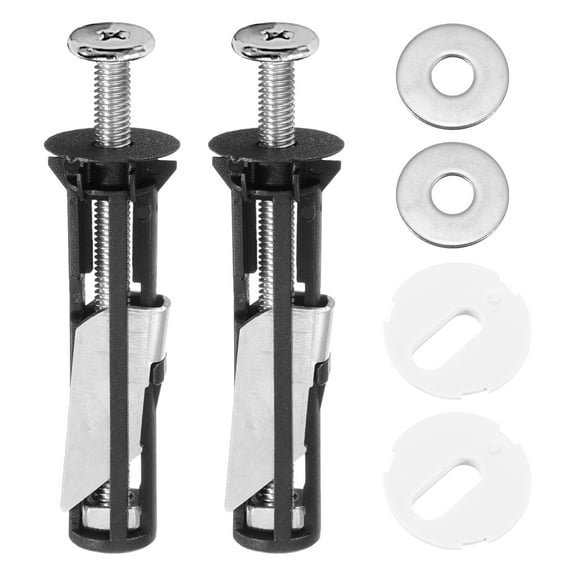 Uxcell 2 pack Toilet Seat Bolt Kit, Toilet Tank Bolts with Nuts, Washers Gaskets Bathroom Toilet Repair Screw