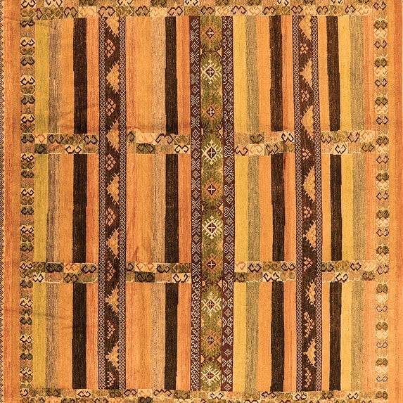 Ahgly Company Indoor Square Oriental Orange Industrial Area Rugs, 5' Square