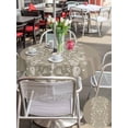 thumbnail image 5 of Outdoor Tablecloths with Umbrella Hole & Zipper, Japanese Round Tablecloths 60 Inch, Grey Simple Traditional Flowers Leaves Pattern Waterproof Table Cloth, Patio/Pool/Picnic Table Covers, 5 of 8