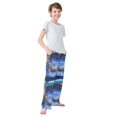 thumbnail image 3 of FORMRS Boys Pajama Pants with Pockets Size 13-14Y Kids Lounge Sleep Bottoms, Beautiful Floral Moon, 3 of 8