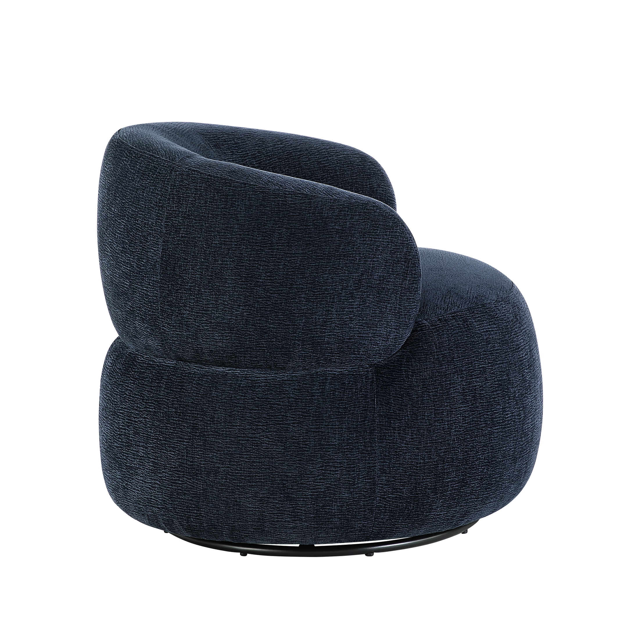 OakvillePark Cressida Chenille Round Swivel Chair, Blue