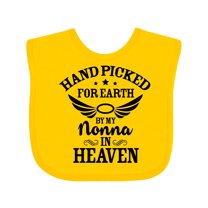Inktastic Handpicked for Earth by My Nonna in Heaven with Angel Wings Boys or Girls Baby Bib