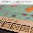 thumbnail image 6 of Custom Board Game Frame Personalized Game Board Organizer Compatible with Monopoly Board Game and Monopoly Game Pieces | Economic Themed Game Organizer | Complete Set | Red Oak, 6 of 7