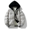 thumbnail image 6 of ClodeEU Womens Hooded Down Jacket ,Winter Warm Thicken Puffer Coats ,Casual Loose Zip Up Padded Quilted Coat Gray,Womens Plus M, 6 of 7