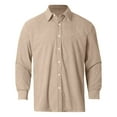 thumbnail image 3 of Men's Corduroy Shirt Stylish Comfortable Casual Long Sleeve Button Down Shirt for Men Soft Breathable Fashionable Wear Mens Casual Crew Neck Basic Tees, 3 of 4