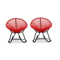thumbnail image 4 of Costa Rocker Lounge Chair in Red, Wire Lounge Chair, Plastic Lounge Chair, Beach Lounge Chair, Indoor-Outdoor Lounge Chair,Hammock Weave,Rattan,Weather resistance Patio Lounge Chair, Oval Lounge Chair, 4 of 4