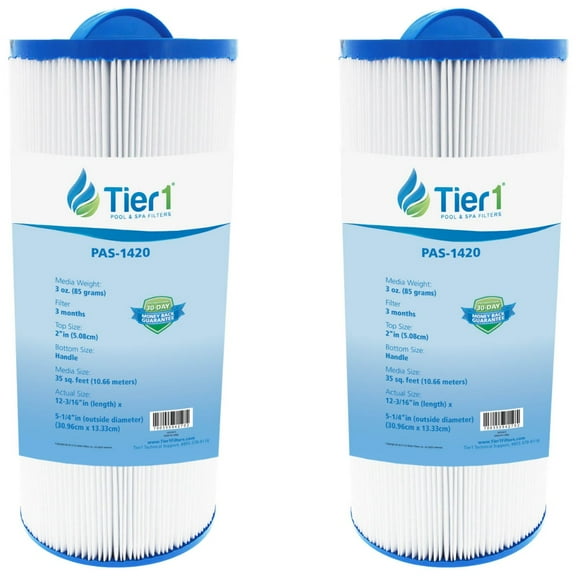 Tier1 Pool & Spa Filter Cartridge 2-pk | Replacement for Marquis PPM35SC, Pleatco PPM35SC-F2M, FC-0196, Marquis Spa 20042, 20092 and More | 35 sq ft Pleated Fabric Filter Media