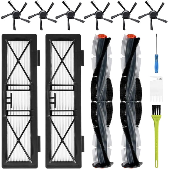 Replacement Parts for Neato Botvac D Series D3 D4 D5 D6 D7 D75 D80 D85 Robot Vacuum Cleaner Accessory Kit Including 2 Main Brushes, 2 Hepa Filters, 6 Side Brushes