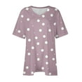 thumbnail image 3 of yillto Womens Plus Size Top Tunic Short Sleeve Blouse V Neck Printed Shirts Causal Loose Outfits XL-5XL, 3 of 5