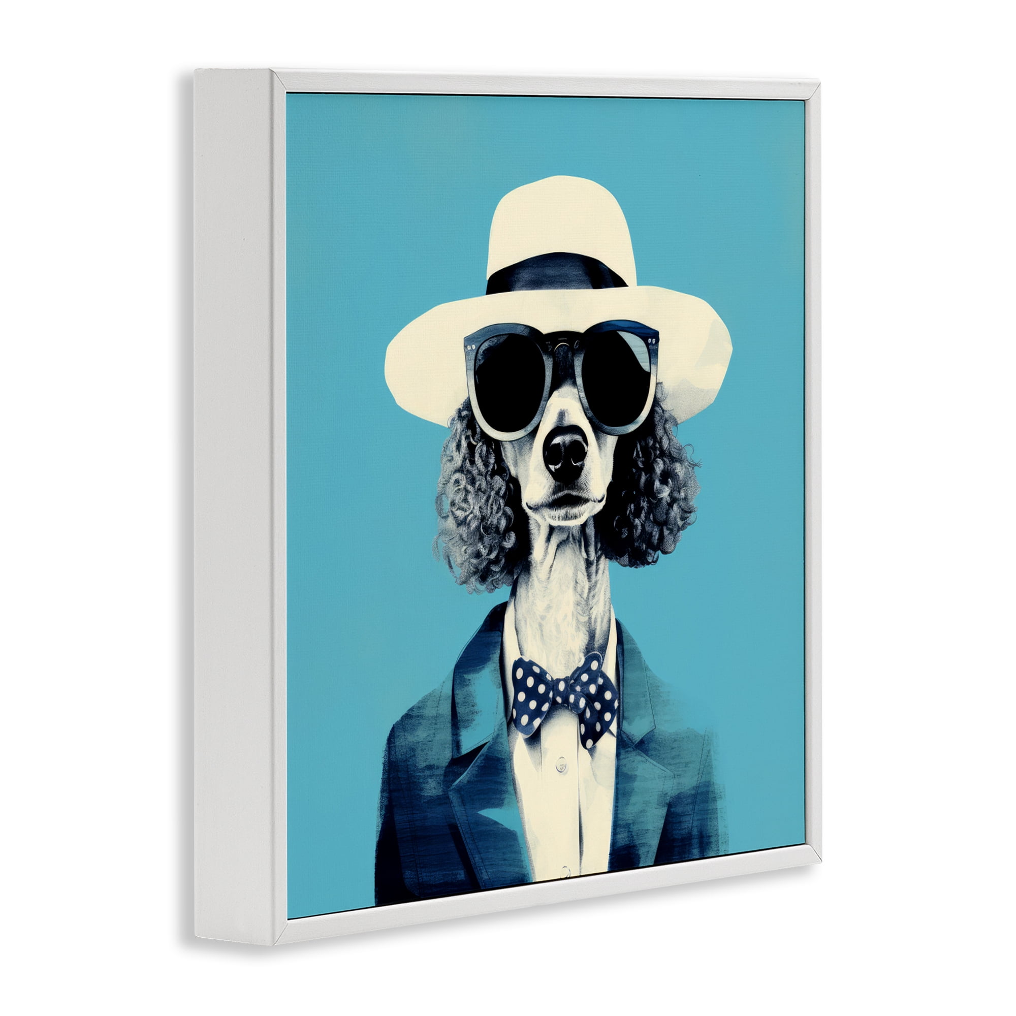 Stupell Industries Canine Cool Retro Outfit White Framed Giclee Art, design by Ray Powers