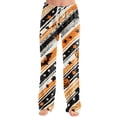 thumbnail image 4 of Womens Pj Pants Halloween Pumpkin Print Wide Leg Lounge Pants Elastic Waist Pjs, 4 of 6
