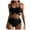 Black, variant on Women's High Waist Bikini Set Cross Back Tummy Control Two Piece Swimsuit Cover Belly Beach Swimwear for Vacation,Red,XL