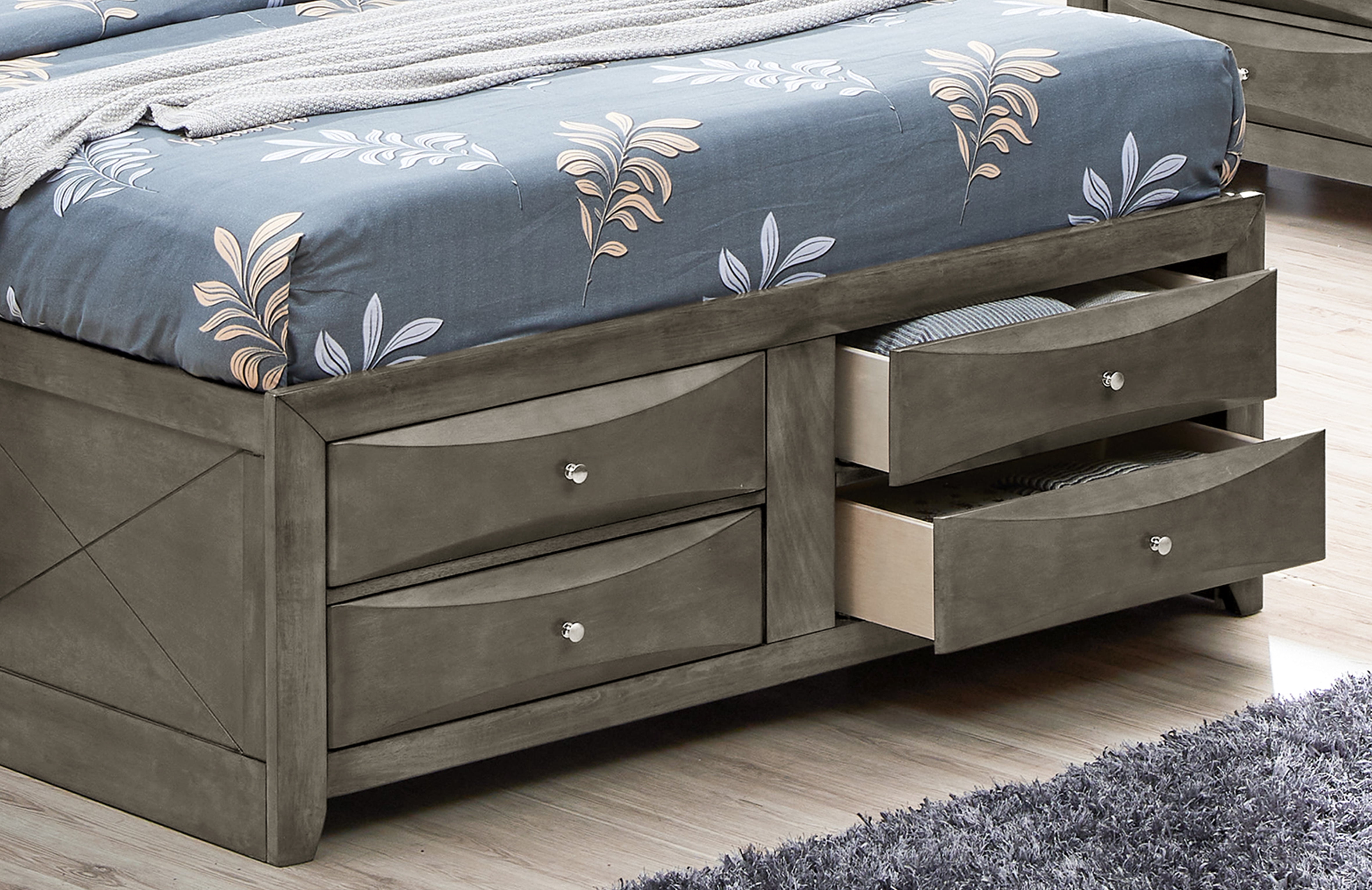 Glory Furniture Marilla King Storage Bed in Gray Color