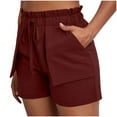 thumbnail image 4 of Women Athletic Shorts New Wide Leg Shorts for Women Summer Casual High Waisted Drawstring Beach Loose Shorts Comfy Fashion Outfits Wine XXL, 4 of 8